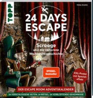 Buchcover 24 DAYS ESCAPE - Der Escape Room Adventskalender: Scrooge und die verlorene Weihnachtsgeschichte. SPIEGEL Bestseller Autor Yoda Zhang